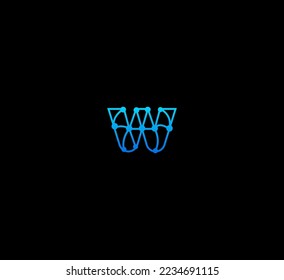 W letter logo design template elements. Modern abstract digital alphabet letter logo. Vector illustration. Technology W logo.