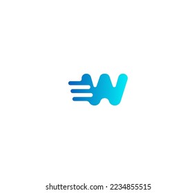 W letter logo design template elements. Modern abstract digital alphabet letter logo. Vector illustration.