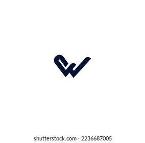 W Buchstaben Logo Design Template Elemente. Modernes abstraktes Logo für digitale Buchstaben. Vektorgrafik.