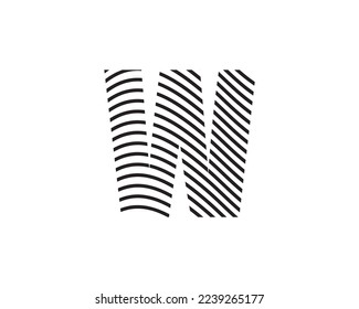 W Letter logo design template elements