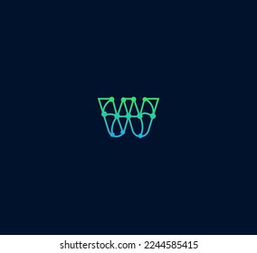 Elementos de plantilla de diseño de logotipo de letra W. Logo de la letra digital abstracta moderna. Ilustración vectorial. Logo de Tecnología W