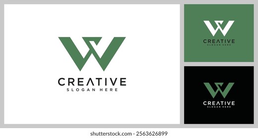 W letter logo design template