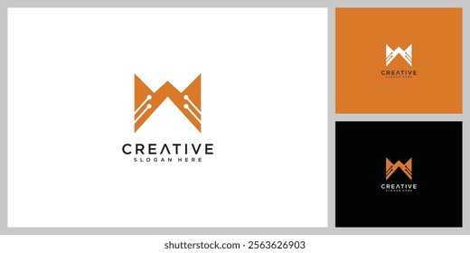 W letter logo design template