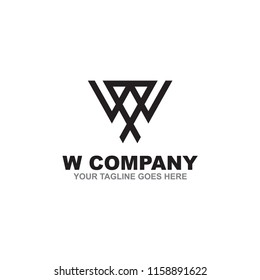 W letter logo design vector template