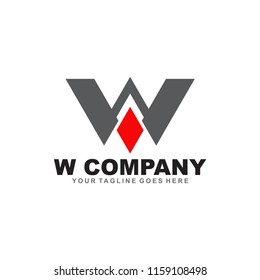 W Letter logo design vector template