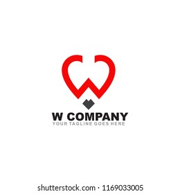 W letter logo design vector template