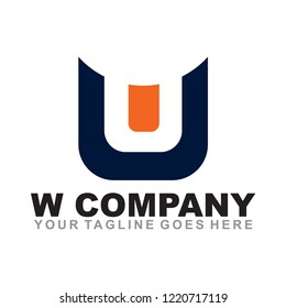 W letter logo design vector template