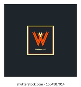 W letter logo design vector element template