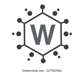 W Letter Logo Design Vektor mit Punkten.