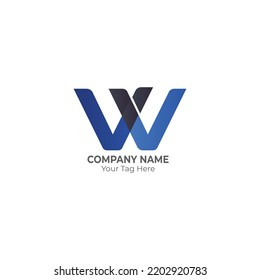 Ilustración vectorial de diseño de logotipo de letra W