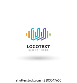 logotipo de letra W, logotipo del ecualizador W, logotipo de letra W