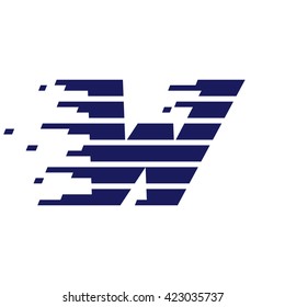 W letter logo with fast speed lines. Vector design template elements for your sportswear, app icon, corporate identity, labels or posters.