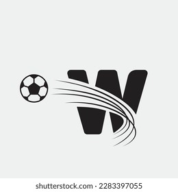W letter logo, football logo, Sport logo design template vector