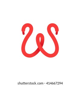 W letter logo formed by shoe lace. Vector design template elements for your sport application or corporate identity.