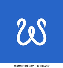 W letter logo formed by shoe lace. Vector design template elements for your sport application or corporate identity.