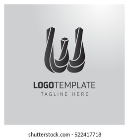 w letter logo formed by twisted lines. Twist Idea logo,Idea logo,Vector Logo Template, vector design template elements for your application or corporate identity