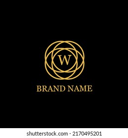 W letter logo. Gold Letter Design Vector with Luxury Gold Color and Monogram Design. Elegant Logo.