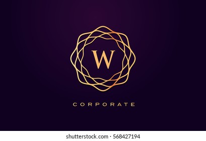 W Letter Logo. Gold Letter Design Vector With Golden Luxury Colors And Monogram Design.