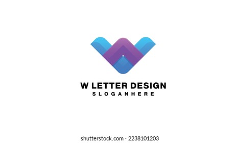 w letter logo gradient colorful
