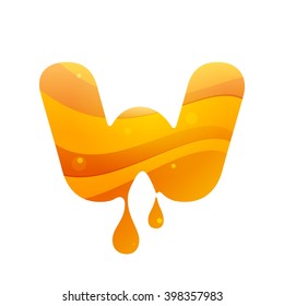 W letter logo. Honey style. Typeface, vector design template elements for your application or corporate identity.