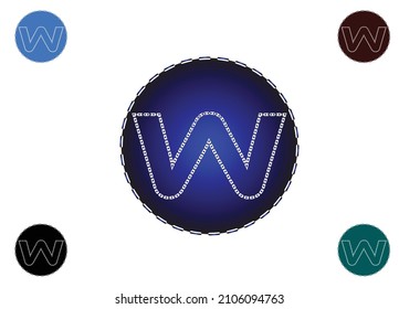 W letter logo and icon design template