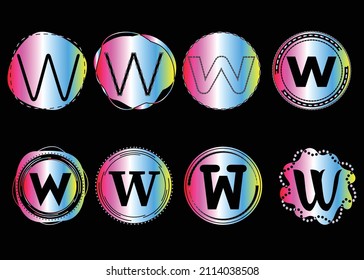 W letter logo and icon design bundle