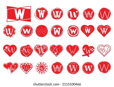 W letter logo and icon design bundle