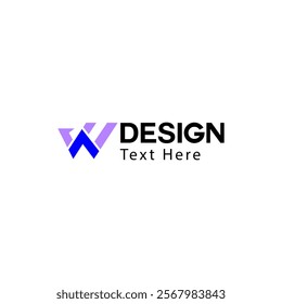 W Letter logo icon design elements