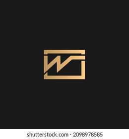 W letter logo, initial concept box type logo