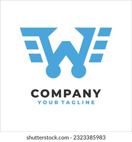 w letter logo initial logo design shop