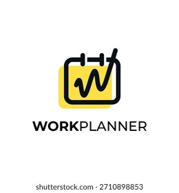 W letter logo inside a calendar. Vector file