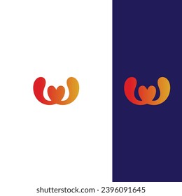 W Letter Logo with Love sign Vector Professional Abstract Monogram Logo Design Symbol