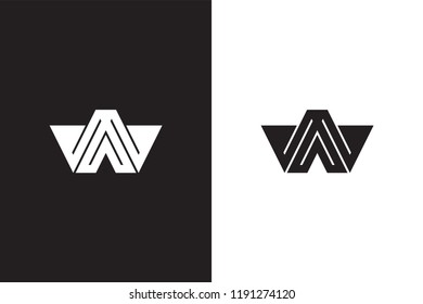 W Letter logo, Minimal Logo, black and white logo concept.