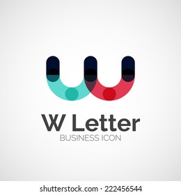 logotipo de letra W, diseño de línea mínimo, icono de negocio