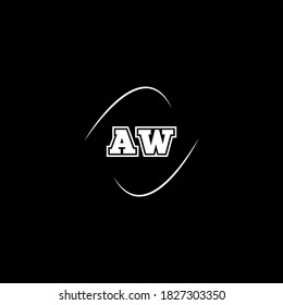 Diseño monograma del logotipo de la letra W sobre fondo de color negro