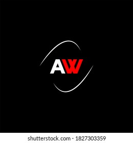 A W letter logo monogram design on black color background
