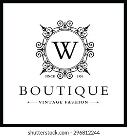 W Letter logo, Monogram design elements, line art logo design. Beautiful Boutique Logo Designs, Business sign, Restaurant, Royalty, Cafe, Hotel, Heraldic, Jewelry, Fashion, Wine. Vector illustration