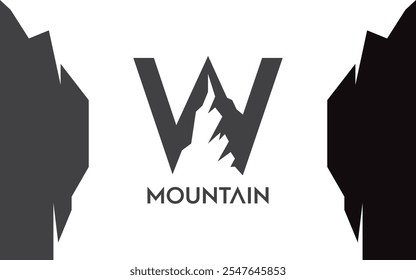 W Letter Logo Berg für Identität. Briefvorlage für Ihre Marke