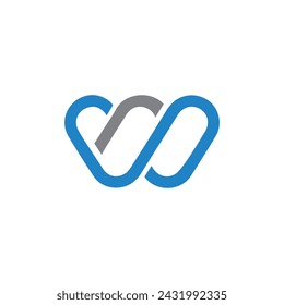 w letter logo, mw letter logo design