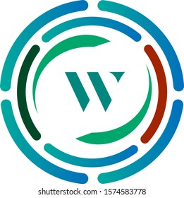 W letter logo with nice background.