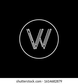 W letter logo with nice black background.W letter icon.