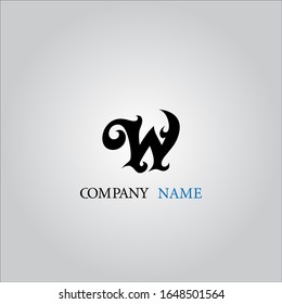 Logo de letra W con un bonito fondo blanco.Icono de letra W.