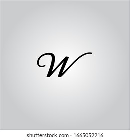 W letter logo with nice white background.Script font letter logo.Script icon design.