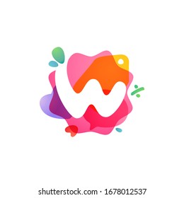 W letter logo with Sale icons. Overlapping watercolor negative space font. Perfect typeface for shop identity, best price print, super offer posters, etc.