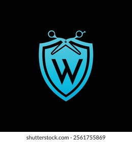 W letter Logo with Shield, W shield logo design template