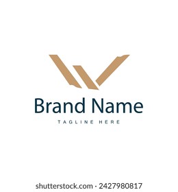 W letter logo in simple style Luxury product brand template illustration