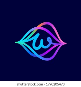 W letter logo with sound wave flow. This font is perfect for a audio technology, advertising of a multimedia company, dj posters, music identity, etc.