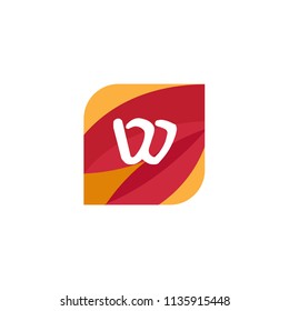 W Letter Logo With Square Background