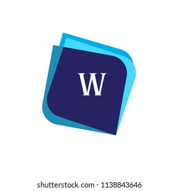 W Letter Logo With Square Background