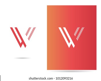 W letter logo stroke design vector template
